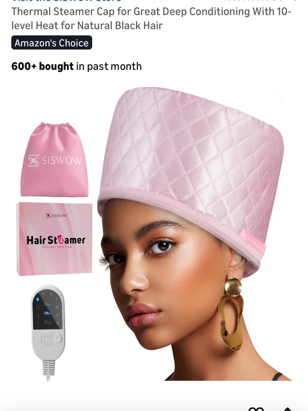 Pink Thermal Hair Steamer Cap - Deep Conditioning Heat Cap
